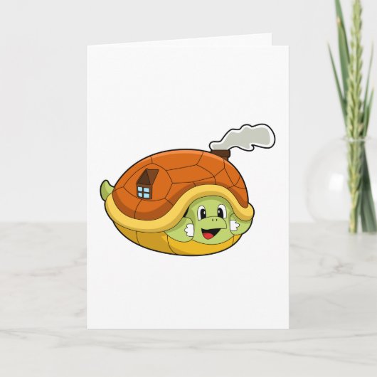 Schildpad met schild als huis kaart (Voorkant)