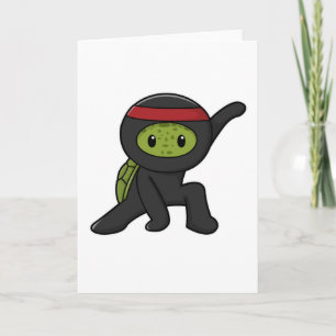 Schildpad met schild als ninja kaart