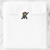 Schildpad met Shell als Ninja Ronde Sticker (Tas)