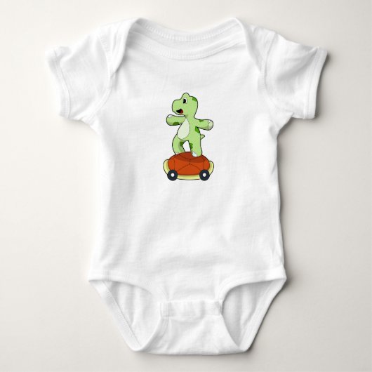 Schildpad met Shell als skateboard Romper (Voorkant)