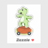 Schildpad met Shell als skateboard Sticker (Vel)