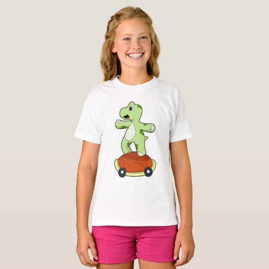 Schildpad met Shell als skateboard T-shirt (Voorkant volledig)