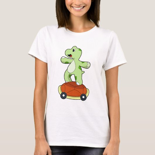 Schildpad met Shell als skateboard T-shirt (Voorkant)