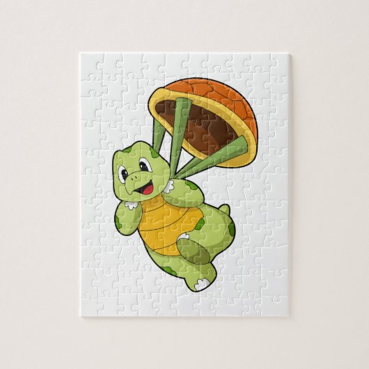 Schildpad met Shell als Skydiver Legpuzzel (Verticaal)