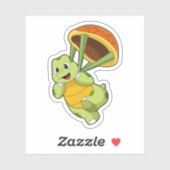 Schildpad met Shell als Skydiver Sticker (Vel)