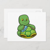 Schildpad met Shell & Cleaning rag Briefkaart (Voorkant / Achterkant)