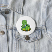 Schildpad met Shell & Cleaning rag Ronde Button 7,6 Cm (In situ)