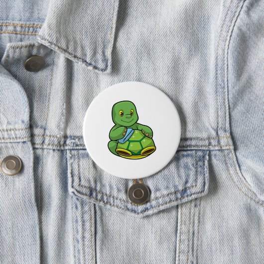 Schildpad met Shell & Cleaning rag Ronde Button 7,6 Cm (In situ)