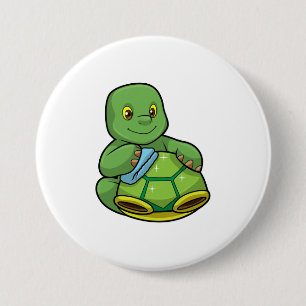 Schildpad met Shell & Cleaning rag Ronde Button 7,6 Cm