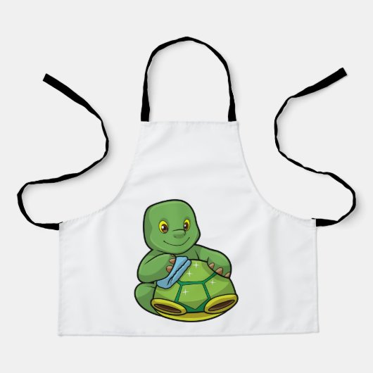 Schildpad met Shell & Cleaning rag Schort (Voorkant)