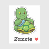 Schildpad met Shell & Cleaning rag Sticker (Vel)