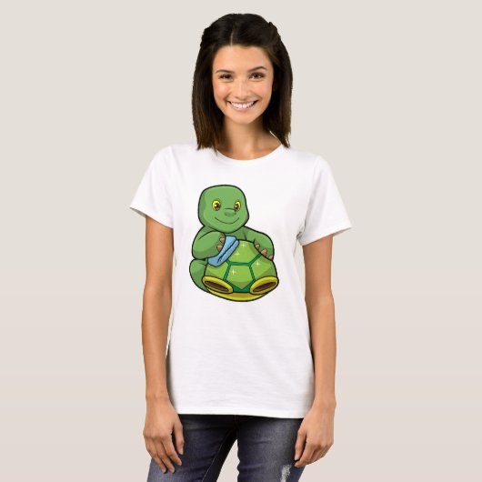 Schildpad met Shell & Cleaning rag T-shirt (Voorkant volledig)