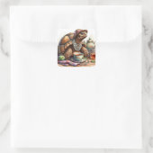 Schildpad met Tea Square Stickers (Tas)