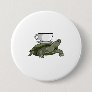 Schildpad met Teacup Ronde Button 7,6 Cm