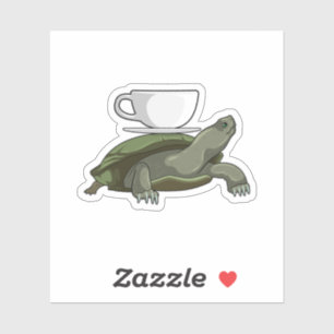 Schildpad met Teacup Sticker