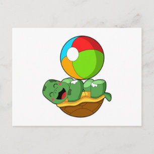Schildpad met Waterpolo Briefkaart