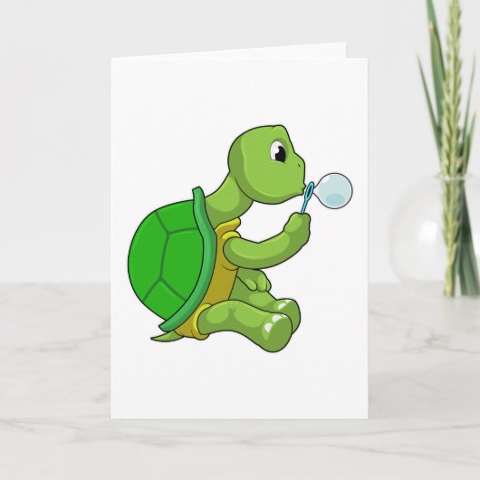 Schildpad met zeepbellen kaart (Voorkant)