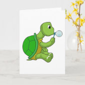 Schildpad met zeepbellen kaart (Gele Bloem)