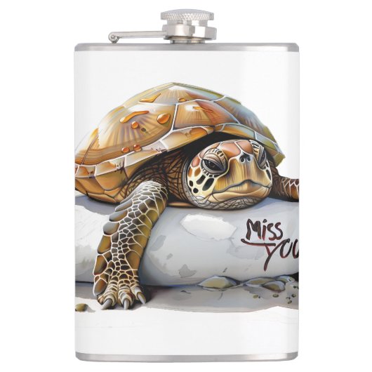 Schildpad mist je fles heupfles (Voorkant)