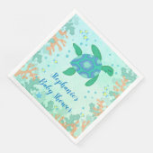 Schildpad onder het Baby shower Zee Servet (Hoek)