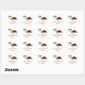 Schildpad, Onder het Zee Cupcake Toppers Ronde Sticker (Vel)