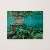 Schildpad onder water, oceaanpuzzel legpuzzel (Horizontaal)
