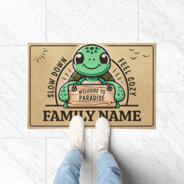 Schildpad ontwerp aanpasbaar voor warme gezinnen deurmat