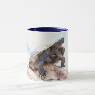 Schildpad op een Steen Reptiel Kunst Mok Beker