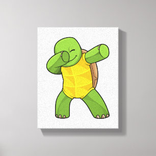Schildpad op Hip Hop Dance Dab Canvas Afdruk