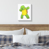 Schildpad op Hip Hop Dance Dab Canvas Afdruk (Insitu (Slaapkamer))