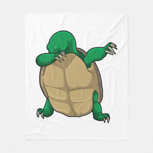 Schildpad op Hip Hop Dance Dab Fleece Deken (Voorkant)