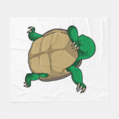 Schildpad op Hip Hop Dance Dab Fleece Deken (Voorkant (Horizontaal))