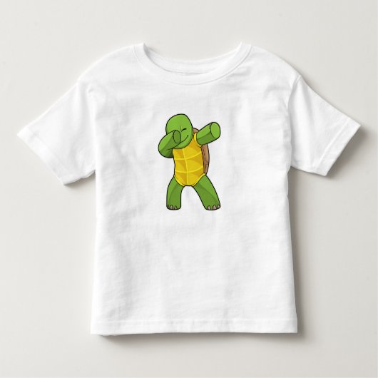 Schildpad op Hip Hop Dance Dab Kinder Shirts (Voorkant)