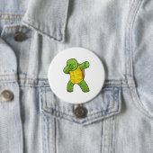 Schildpad op Hip Hop Dance Dab Ronde Button 7,6 Cm (In situ)