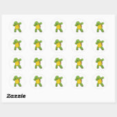 Schildpad op Hip Hop Dance Dab Ronde Sticker (Vel)