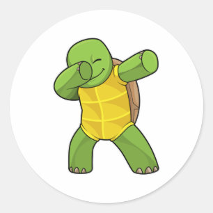 Schildpad op Hip Hop Dance Dab Ronde Sticker