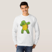 Schildpad op Hip Hop Dance Dab T-shirt (Voorkant volledig)