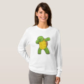 Schildpad op Hip Hop Dance Dab T-shirt (Voorkant volledig)