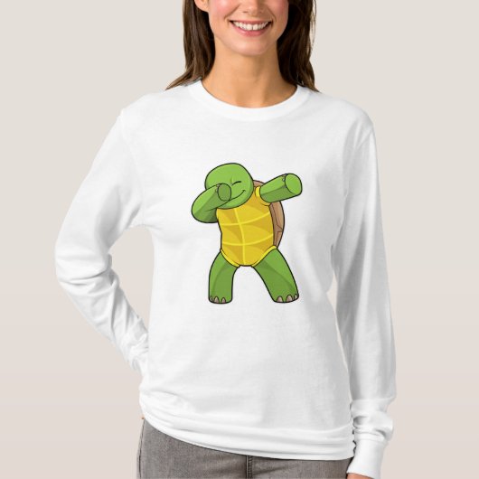 Schildpad op Hip Hop Dance Dab T-shirt (Voorkant)
