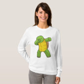 Schildpad op Hip Hop Dance Dab T-shirt (Voorkant volledig)