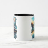 Schildpad op Log Lake Reflection Mok (Midden)