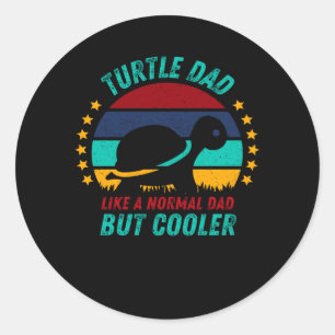 Schildpad Papa - Cool Tortoise Father Gift Ronde Sticker