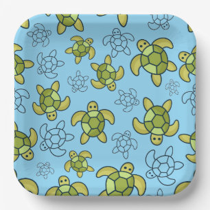 Schildpad Papieren Borden, Zeeschildpad Verjaardag Bordje