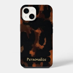 Schildpad Patroon Bruin Zwart Elegant Chic iPhone 14 Hoesje