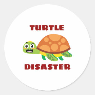 Schildpad Ramp Schildpad Pun Ronde Sticker