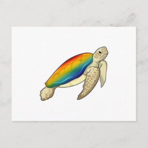 Schildpad Regenboog Briefkaart