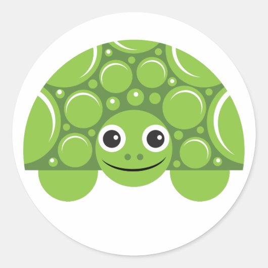 Schildpad Ronde Sticker (Voorkant)