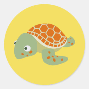 Schildpad Ronde Sticker