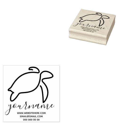 Schildpad Rubberstempel (Gestempeld)