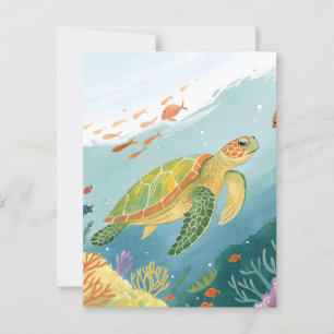 Schildpad Schilderen Briefkaart